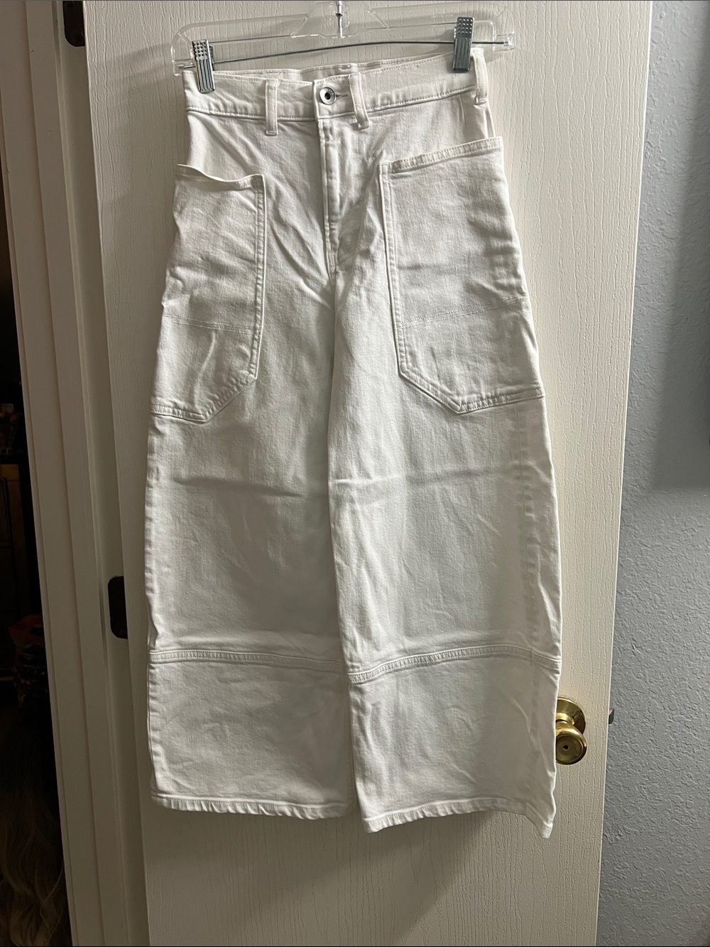 Everlane White Denim Skirt with Front Stitch Detail